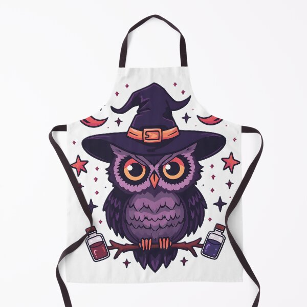 Item preview, Cute Witch Owl with Magic Potions & Crescent Moons | Kawaii Halloween Owl | Mystical Witchcore Bird designed and sold by dreamz-world.