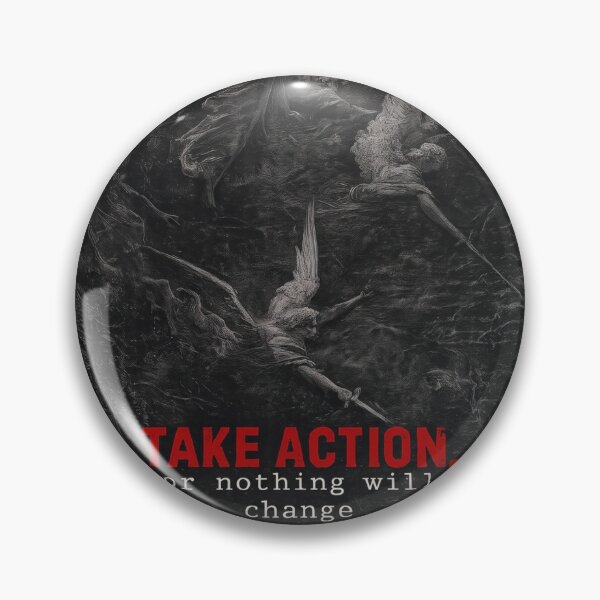 Item preview, Fallen Angels Classical Engraving - "Take Action" Motivational Graphic Print designed and sold by VaultifyUK.
