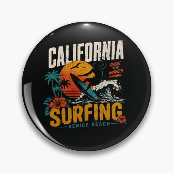 Item preview, California Ride The Waves Surfing Venice Beach Surfer Ocean Beach Vintage designed and sold by SkeletonsDanger.