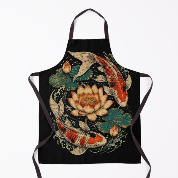 Item preview, Japanese Koi Carps Lotus Pond Yin Yang Ukiyoe Art designed and sold by GrinGalore.