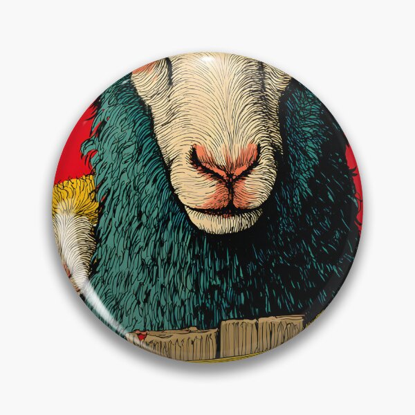 Item preview, Sheep in Distress with Colorful Wool and Sign designed and sold by Artessie.