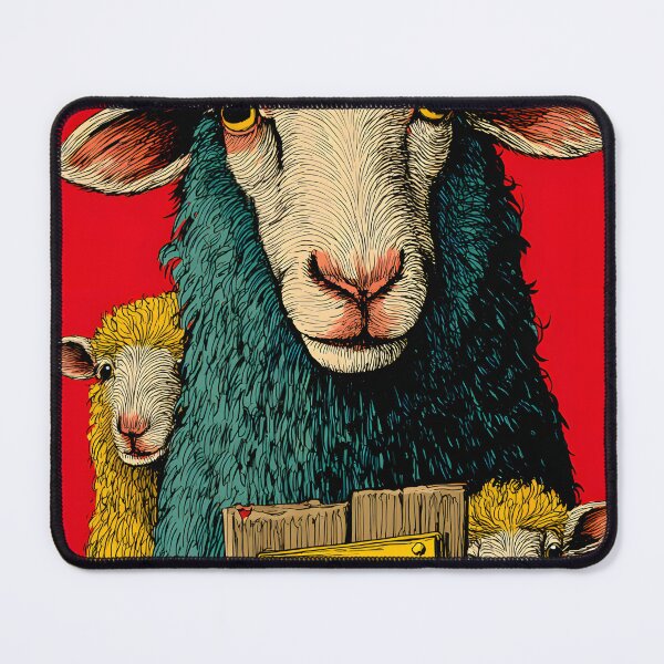 Item preview, Sheep in Distress with Colorful Wool and Sign designed and sold by Artessie.
