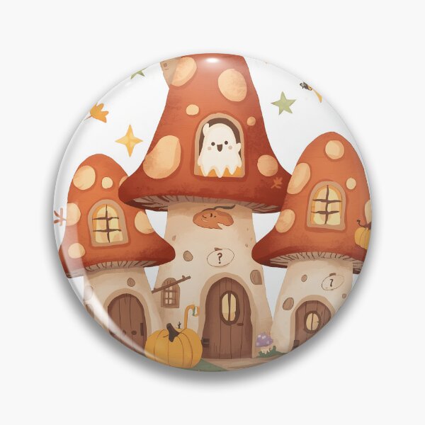 Item preview, Cute Halloween Mushroom House Village – Kawaii Spooky Cottagecore Autumn T-Shirt & Sticker designed and sold by ColorClouds.