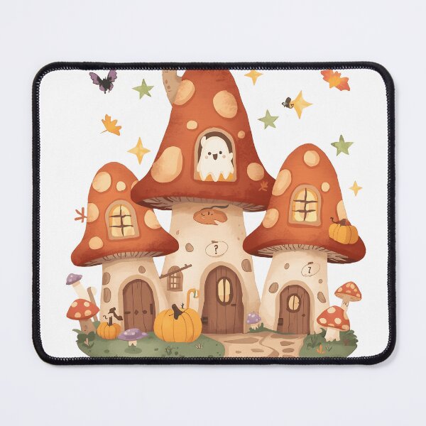 Item preview, Cute Halloween Mushroom House Village – Kawaii Spooky Cottagecore Autumn T-Shirt & Sticker designed and sold by ColorClouds.