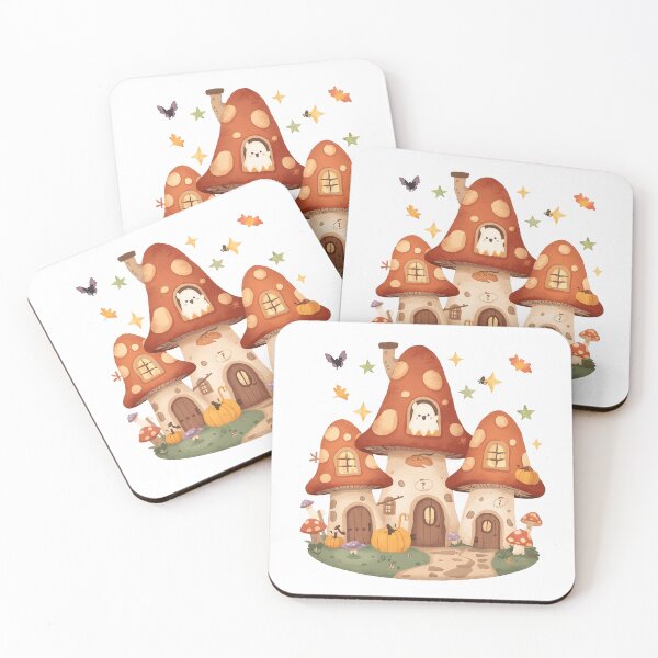 Item preview, Cute Halloween Mushroom House Village – Kawaii Spooky Cottagecore Autumn T-Shirt & Sticker designed and sold by ColorClouds.