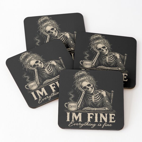 Item preview, I'm Fine Everything Is Fine Skeleton Coffee Lover designed and sold by will freed18.