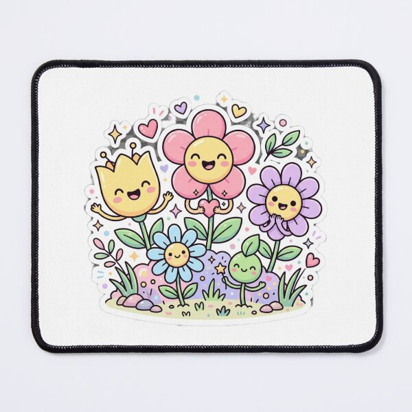 Item preview, Kawaii Pastel Flower Garden Sticker Illustration designed and sold by Tinydoodlenest .