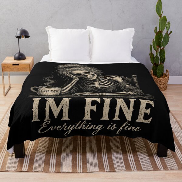 Item preview, I'm Fine Everything Is Fine Skeleton Coffee Lover designed and sold by will freed18.