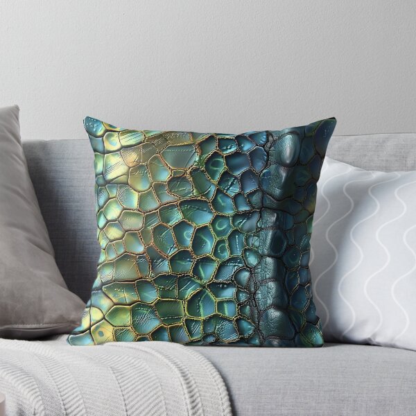 Item preview, Dragon Spine Scale Texture Iridescent Teal and Gold Reptile Ridge designed and sold by Nine Lives Studio.