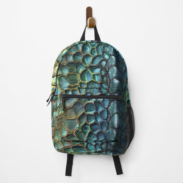 Item preview, Dragon Spine Scale Texture Iridescent Teal and Gold Reptile Ridge designed and sold by Nine Lives Studio.