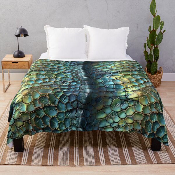 Item preview, Dragon Spine Scale Texture Iridescent Teal and Gold Reptile Ridge designed and sold by Nine Lives Studio.
