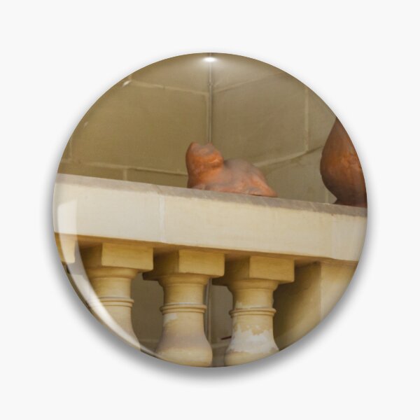 Item preview, Terracotta Duck and Small Animal Figurines on Stone Balcony Balustrade in Warm Light designed and sold by Nmallia.