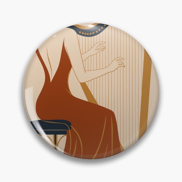 Item preview, Crimson Rhapsody | Elegant Harpist Art Deco Print | Classical Music Art | Harp Player Print designed and sold by Studio pod Burom.