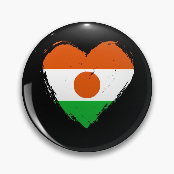 Item preview, Distressed Niger Flag Heart NE designed and sold by shitpostee.