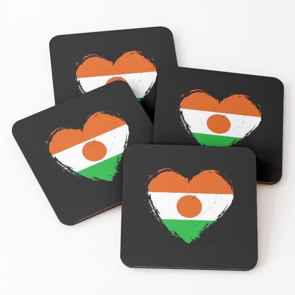 Item preview, Distressed Niger Flag Heart NE designed and sold by shitpostee.