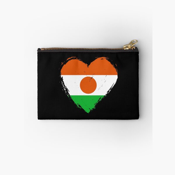 Item preview, Distressed Niger Flag Heart NE designed and sold by shitpostee.