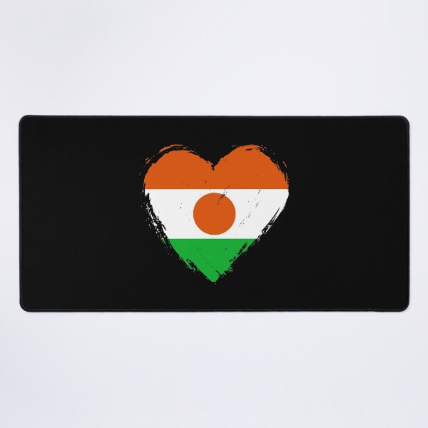 Item preview, Distressed Niger Flag Heart NE designed and sold by shitpostee.