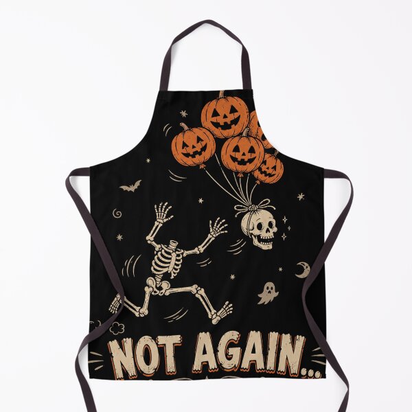 Item preview, Not Again Funny Skeleton Chasing Pumpkin Balloons Halloween designed and sold by will freed18.