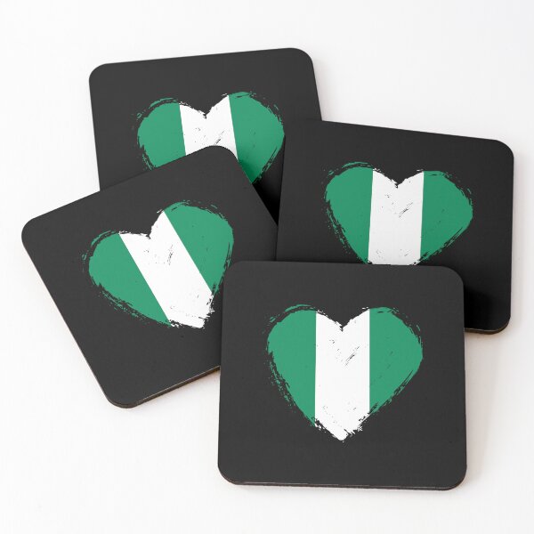 Item preview, Distressed Nigeria Flag Heart NG designed and sold by shitpostee.