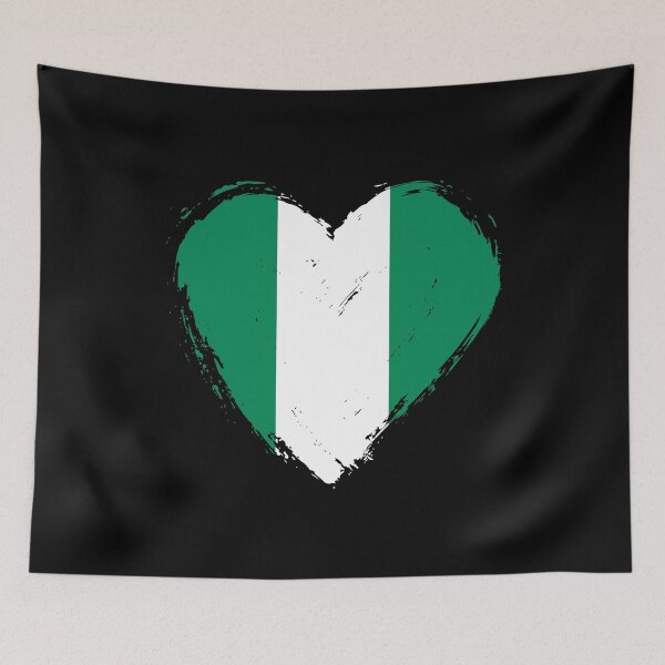 Item preview, Distressed Nigeria Flag Heart NG designed and sold by shitpostee.