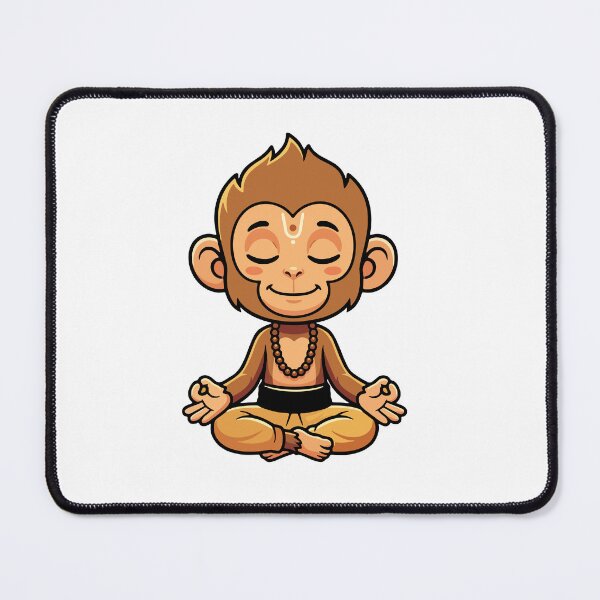 Item preview, Cute Meditating Hanuman Cute Baby Monkey Yoga designed and sold by Rupesh-Art26.