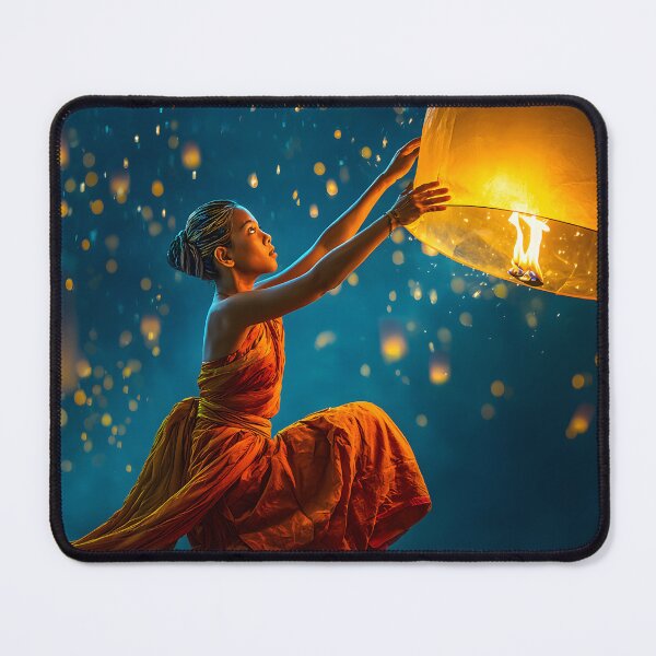 Item preview, Serene Moments with Floating Lanterns at Night designed and sold by Artessie.