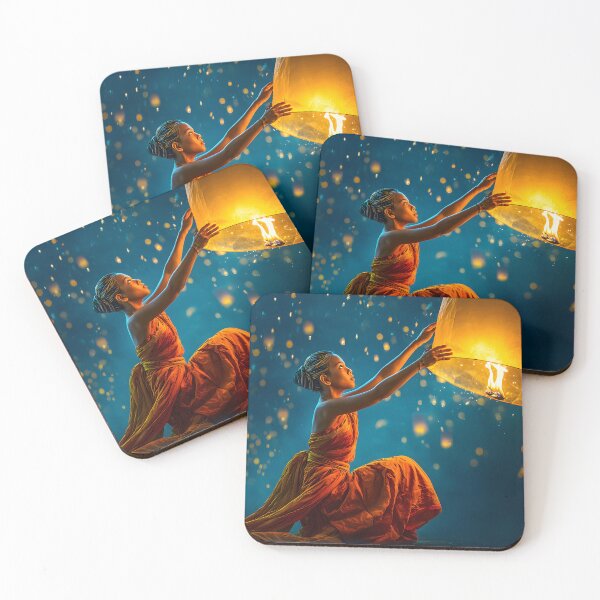 Item preview, Serene Moments with Floating Lanterns at Night designed and sold by Artessie.