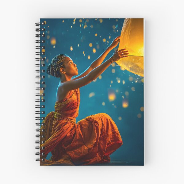 Item preview, Serene Moments with Floating Lanterns at Night designed and sold by Artessie.