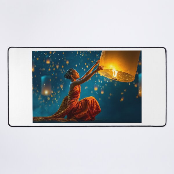 Item preview, Serene Moments with Floating Lanterns at Night designed and sold by Artessie.