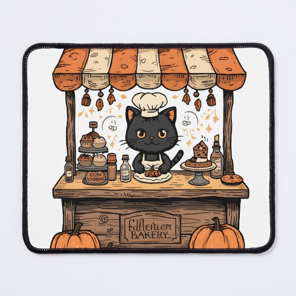 Item preview, Cute Black Cat Halloween Bakery – Kawaii Witchy Pumpkin Autumn Bakery T-Shirt & Sticker designed and sold by ColorClouds.
