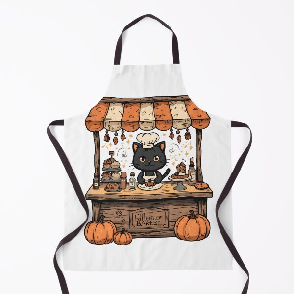 Item preview, Cute Black Cat Halloween Bakery – Kawaii Witchy Pumpkin Autumn Bakery T-Shirt & Sticker designed and sold by ColorClouds.