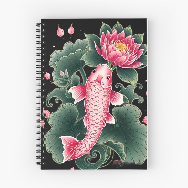 Item preview, Pink Koi Fish With Lotus Flower And Green Lily Pads designed and sold by Surviving Monday Club.