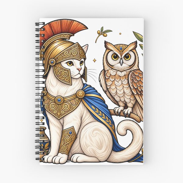 Item preview, Athena Cat Goddess with Owl – Greek Wisdom and Warrior Mythology Art designed and sold by ChicClicker.