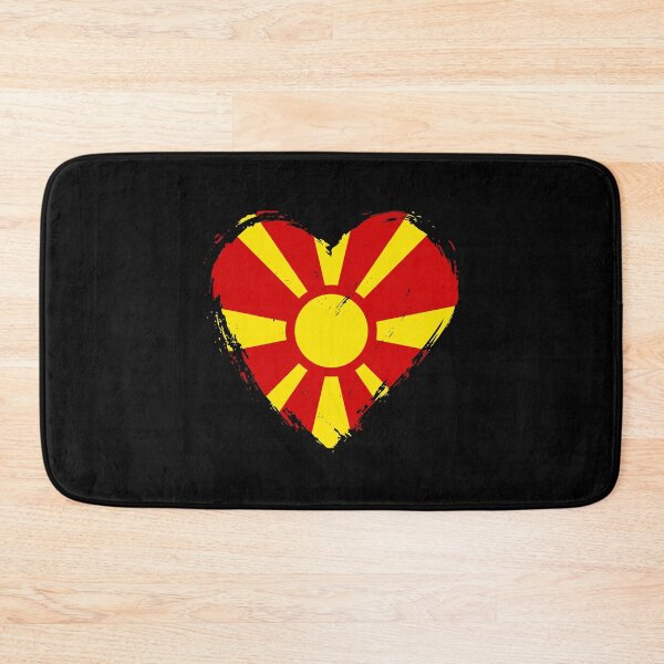 Item preview, Distressed North Macedonia Flag Heart MK designed and sold by shitpostee.