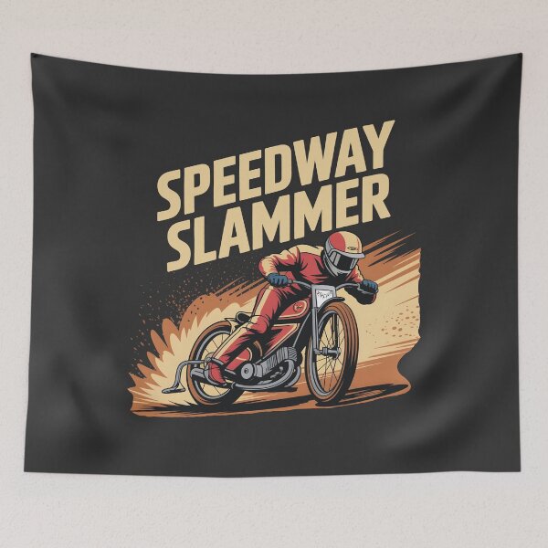Item preview, Speedway Slammer Motorcycle Racing designed and sold by SkymarArt.
