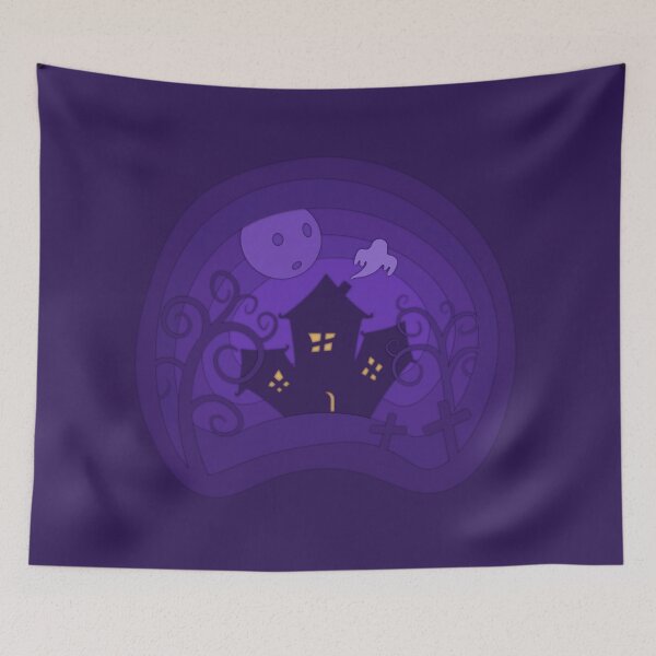 Item preview, Halloween Haunted House Under Full Moon Spooky Night Landscape designed and sold by CozyLittleShop.