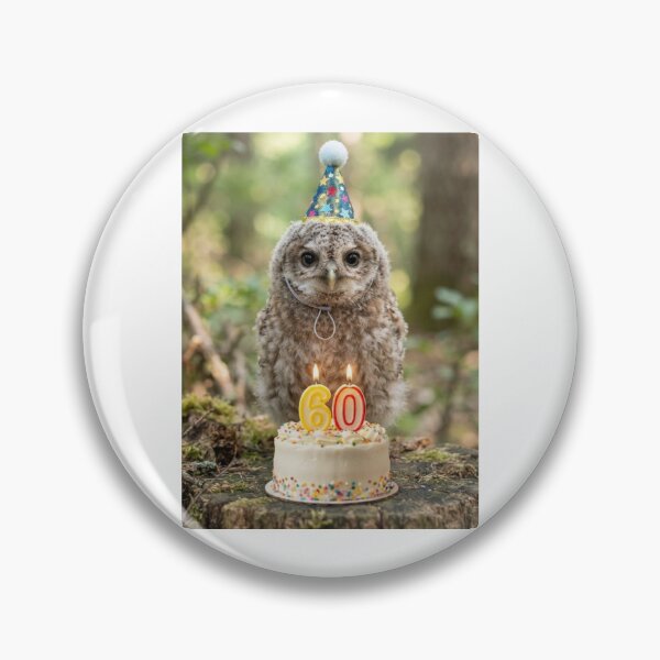 Item preview, Owl 60th birthday cute adorable cake party baby kawaii designed and sold by CheeseBlueprint.