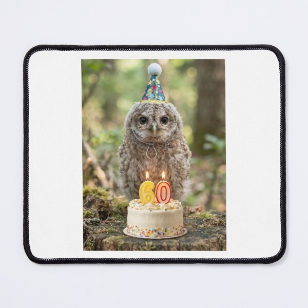 Item preview, Owl 60th birthday cute adorable cake party baby kawaii designed and sold by CheeseBlueprint.