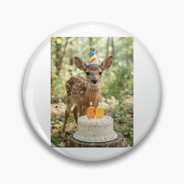 Item preview, Deer fawn 60th birthday cute adorable cake party baby kawaii designed and sold by CheeseBlueprint.