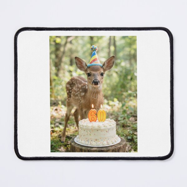 Item preview, Deer fawn 60th birthday cute adorable cake party baby kawaii designed and sold by CheeseBlueprint.