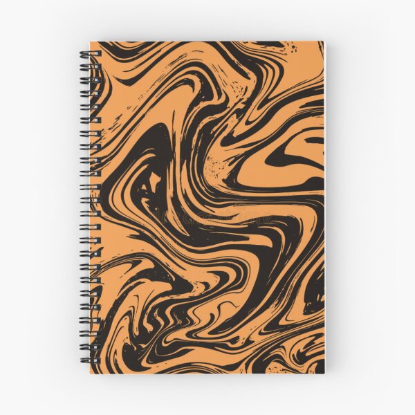 Item preview, THE ABSTRACT Orange Black Wavwform Marble Swirl Pattern designed and sold by YOFANTZ!.