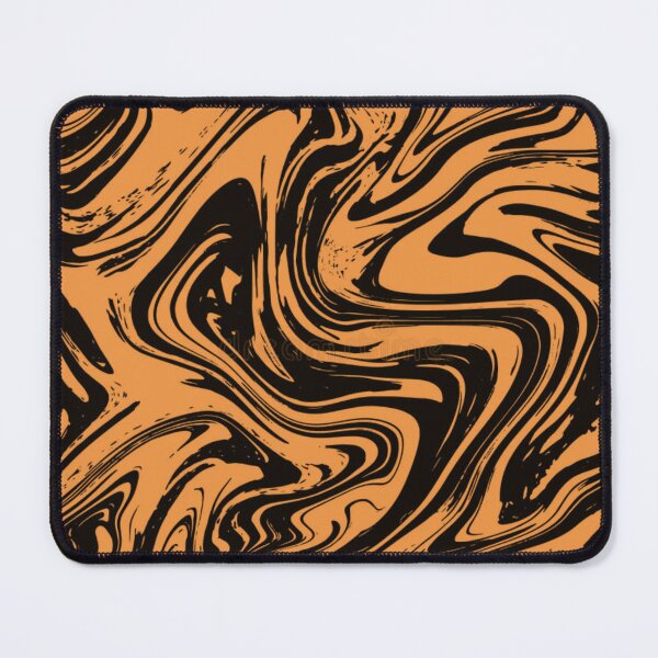 Item preview, THE ABSTRACT Orange Black Wavwform Marble Swirl Pattern designed and sold by YOFANTZ!.