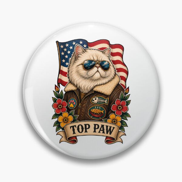 Item preview, Top Paw Cat Pilot Tattoo designed and sold by Old's Cool Cat Studio.