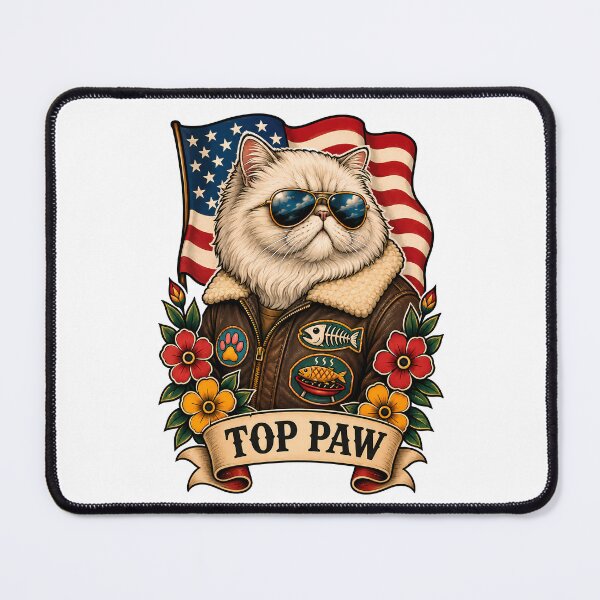 Item preview, Top Paw Cat Pilot Tattoo designed and sold by Old's Cool Cat Studio.