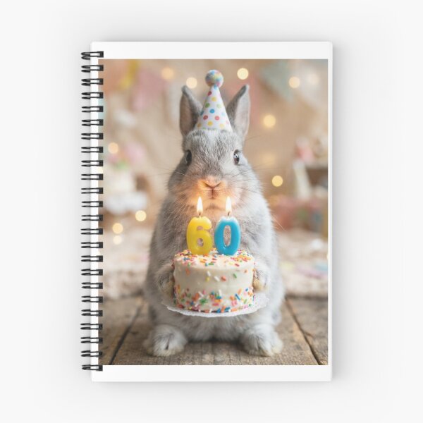 Item preview, Rabbit 60th birthday cute adorable cake party baby kawaii designed and sold by CheeseBlueprint.