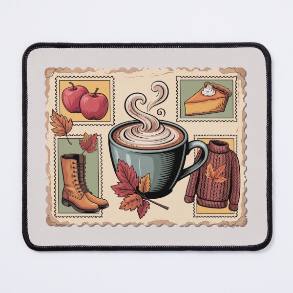 Item preview, vintage postage stamps, featuring a collection of autumn-themed elements designed and sold by 123ks.