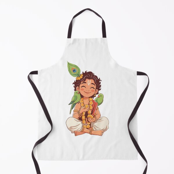 Item preview, Cute Little Krishna With Parrots Cartoon Vector designed and sold by Rupesh-Art26.