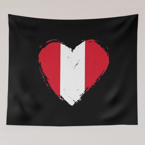 Item preview, Distressed Peru Flag Heart PE designed and sold by shitpostee.