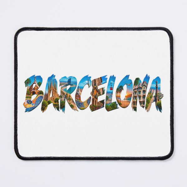 Item preview, Barcelona City Typography – Iconic Travel Collage designed and sold by YOFANTZ!.
