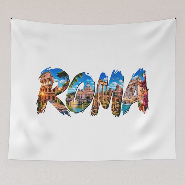 Item preview, Roma City Typography – Iconic Rome Travel Collage  designed and sold by YOFANTZ!.